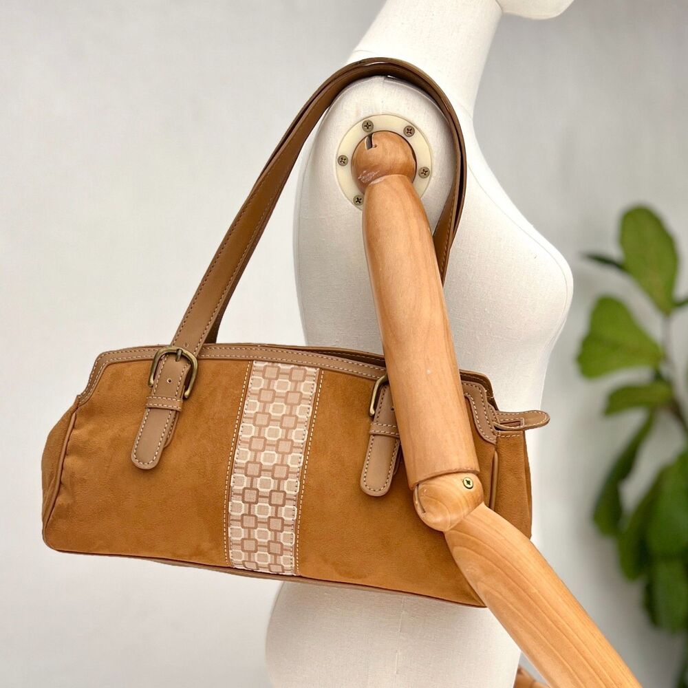 Nine West Y2K Monogram Collection Small Signs 3-Piece Set Light Brown Faux Suede - Picture 3 of 16
